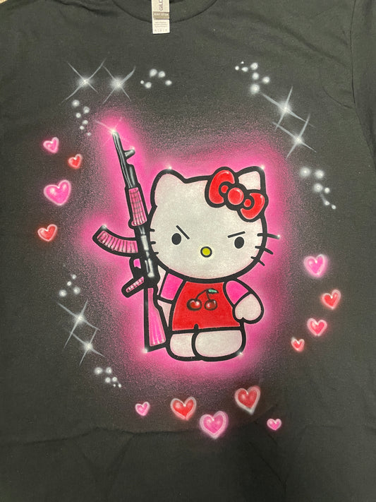 AIRBRUSHED HELLO KITTY w/GUN