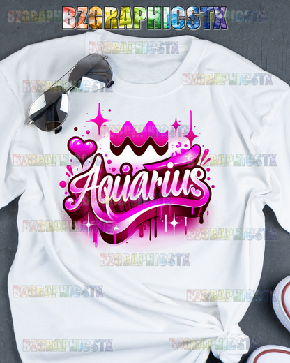 AQUARIUS-PRINTED AIRBRUSH SHIRTS