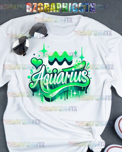 AQUARIUS-PRINTED AIRBRUSH SHIRTS