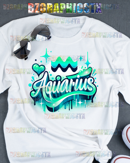AQUARIUS-PRINTED AIRBRUSH SHIRTS