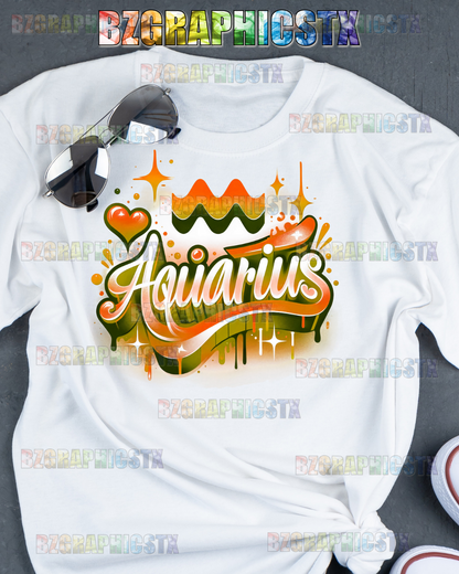 AQUARIUS-PRINTED AIRBRUSH SHIRTS