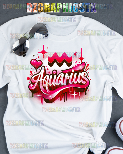 AQUARIUS-PRINTED AIRBRUSH SHIRTS