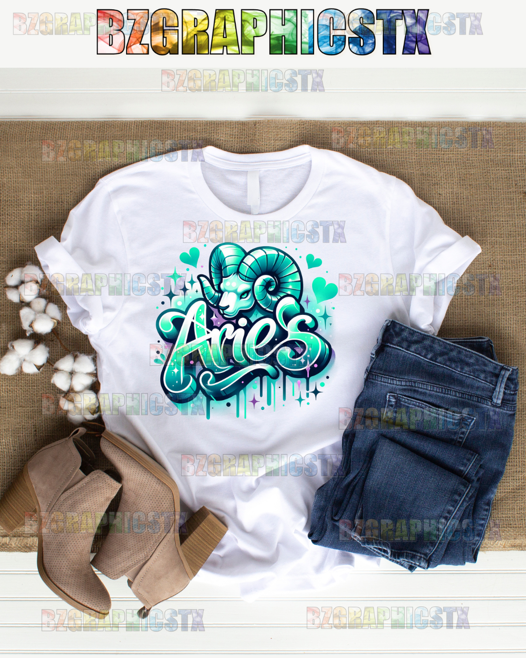 ARIES-PRINTED AIRBRUSH SHIRTS