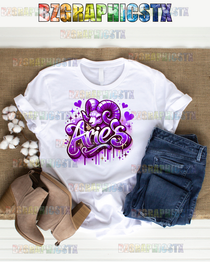 ARIES-PRINTED AIRBRUSH SHIRTS