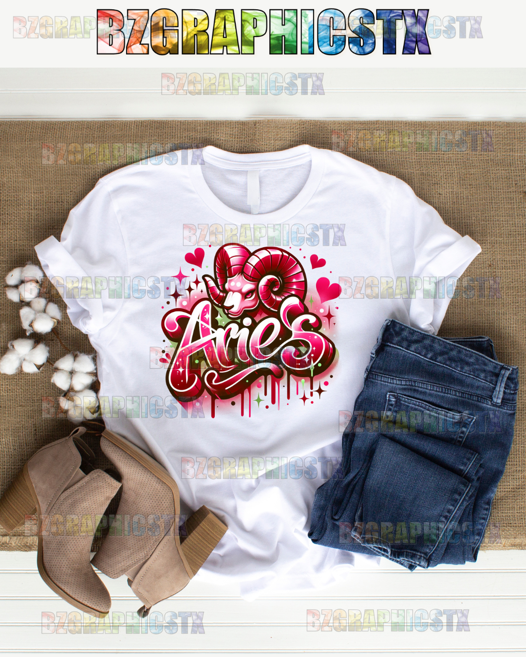 ARIES-PRINTED AIRBRUSH SHIRTS