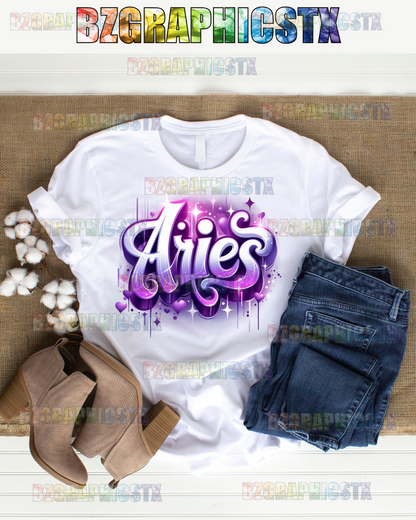 ARIES-PRINTED AIRBRUSH SHIRTS