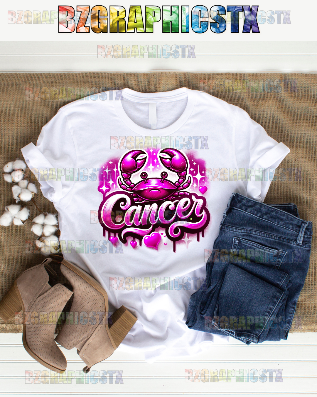 CANCER-PRINTED AIRBRUSH SHIRTS
