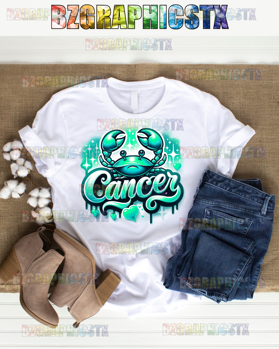 CANCER-PRINTED AIRBRUSH SHIRTS