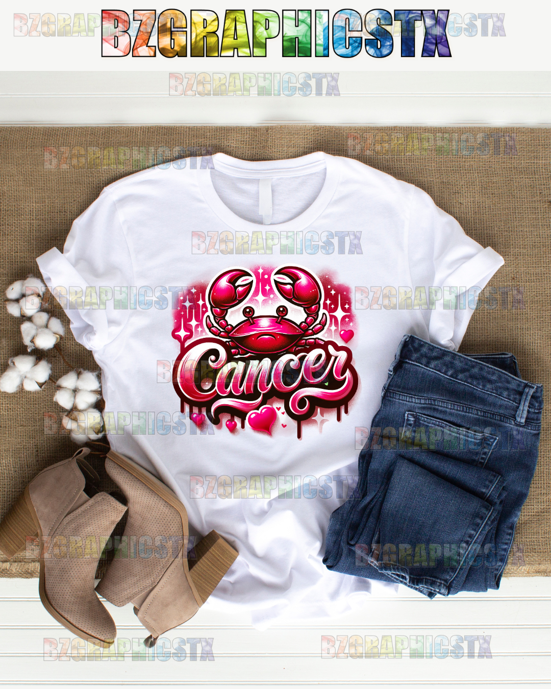 CANCER-PRINTED AIRBRUSH SHIRTS