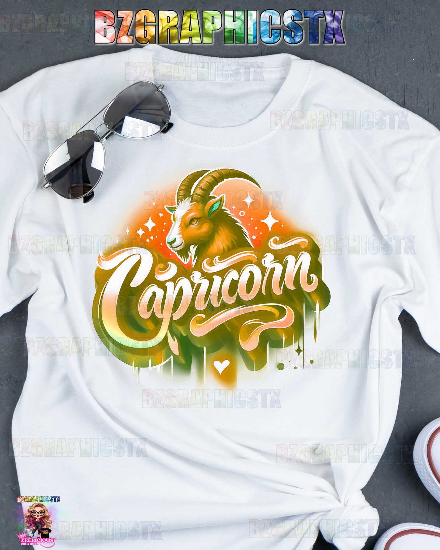 CAPRICORN-PRINTED AIRBRUSH SHIRTS (STYLE 2)
