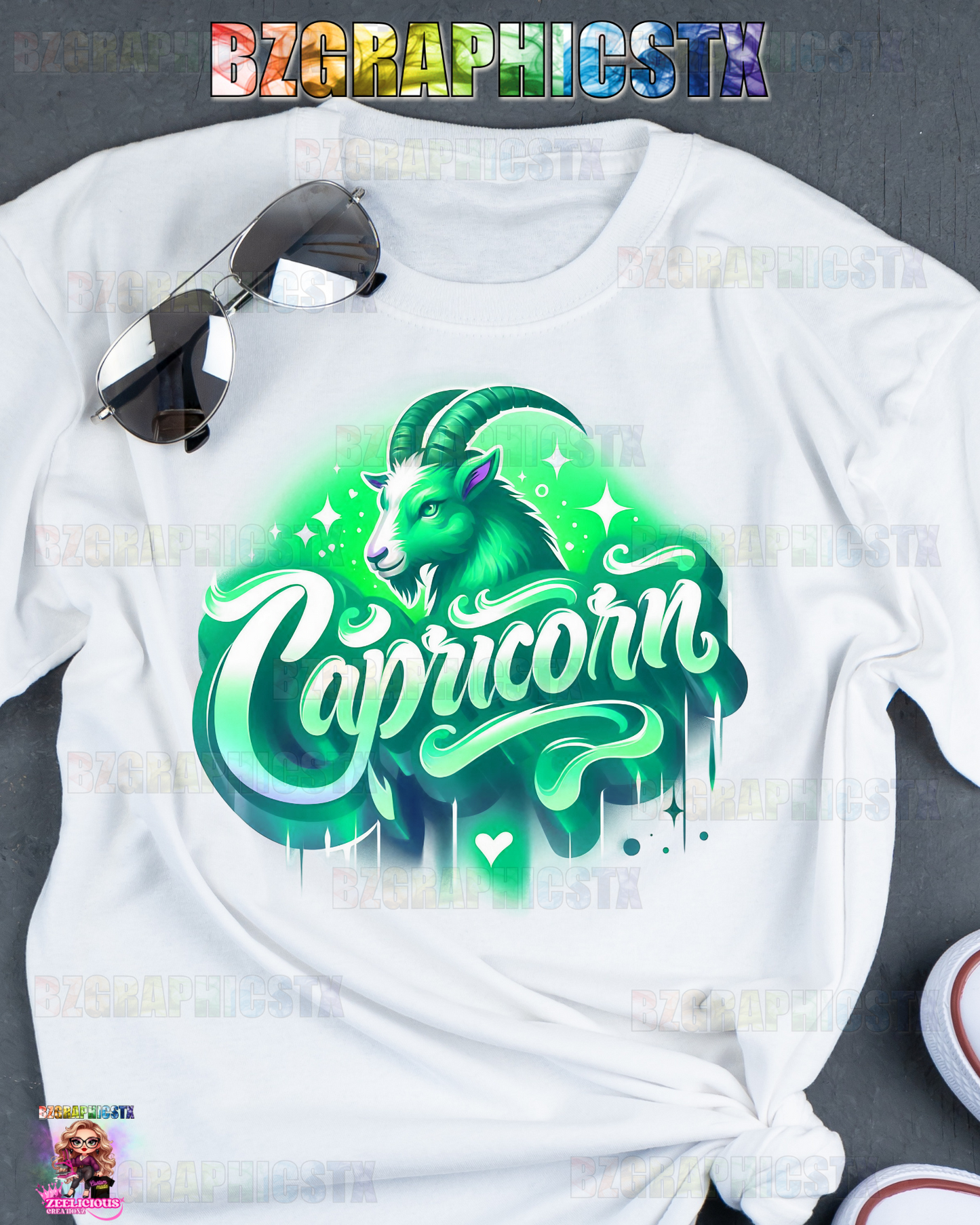 CAPRICORN-PRINTED AIRBRUSH SHIRTS (STYLE 2)