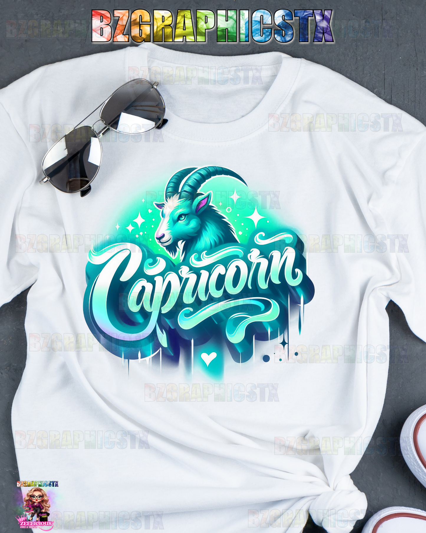 CAPRICORN-PRINTED AIRBRUSH SHIRTS (STYLE 2)