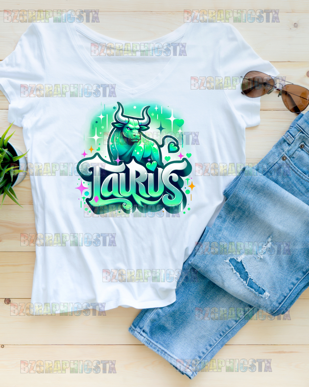 TAURUS-PRINTED AIRBRUSH SHIRTS