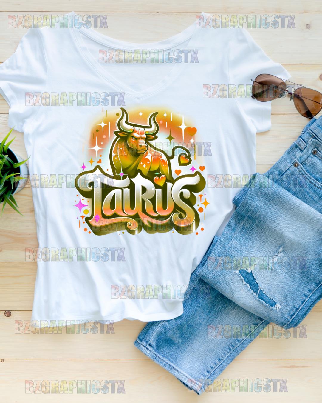 TAURUS-PRINTED AIRBRUSH SHIRTS