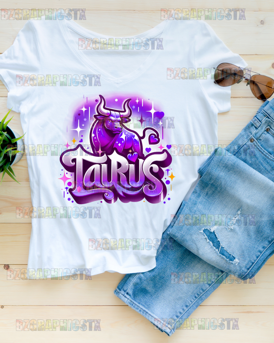 TAURUS-PRINTED AIRBRUSH SHIRTS