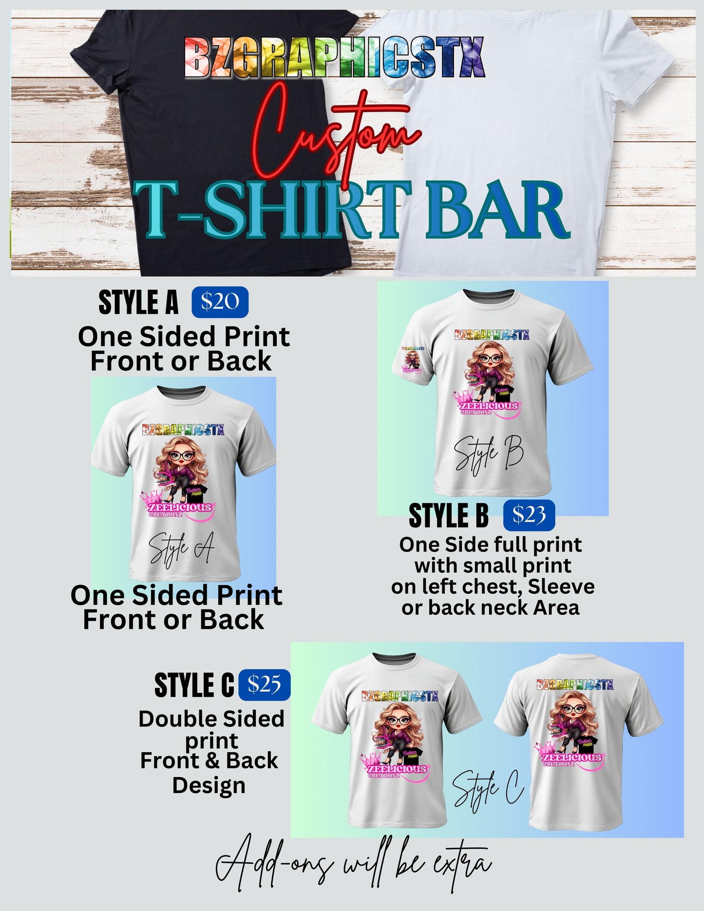 Custom Tshirt Bar